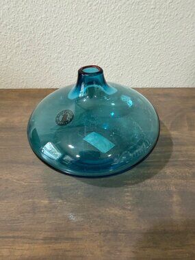 IKEA Turquoise Blue Salong Glass Bud Vase